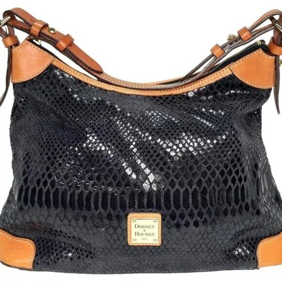 BRAND NEW Dooney and Bourke Pristine Snakeskin Black Beautiful - Picture 1 of 8